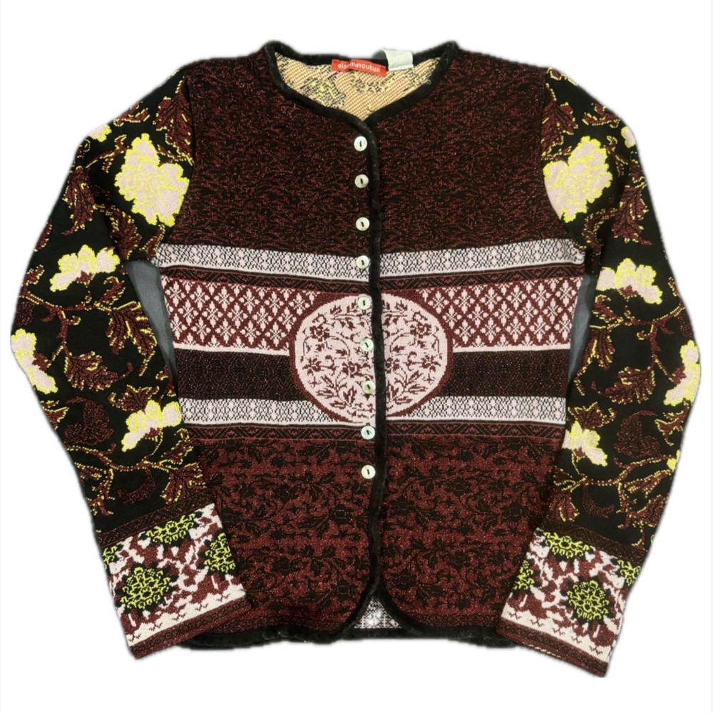 EUC- VINTAGE Alain Manoukian Mixed Media Cardigan